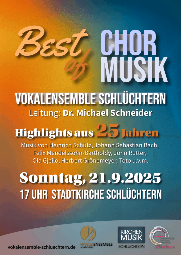 25 JAHRE Chormusik – Jubiläumskonzert des Vokalensembles